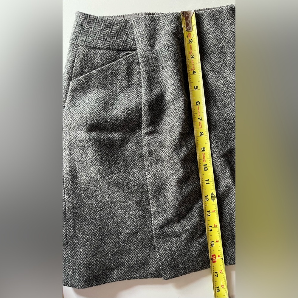 Women’s BODEN British Tweed by Moon Gray Wool A-Line Mini Skirt Pockets Lined 6S - Picture 5 of 8